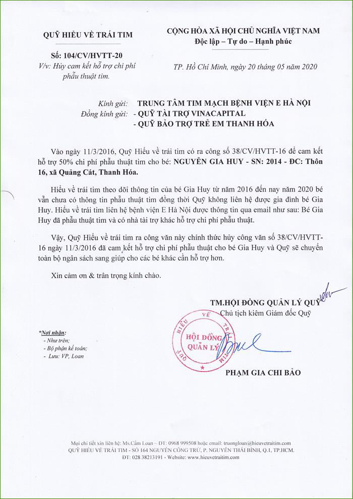 Nguyễn Gia Huy - Huỷ CV.